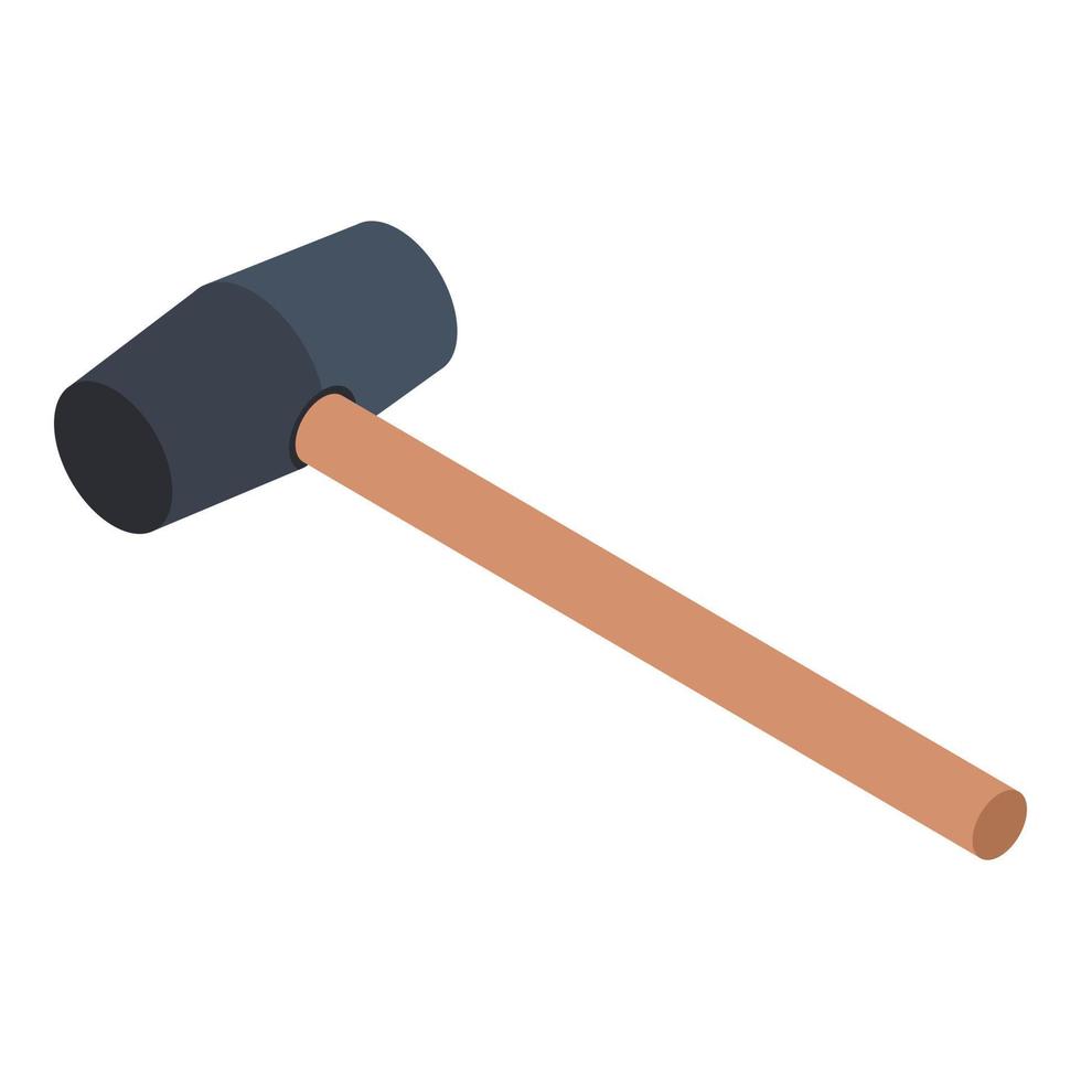 Rubber hammer icon, isometric style vector