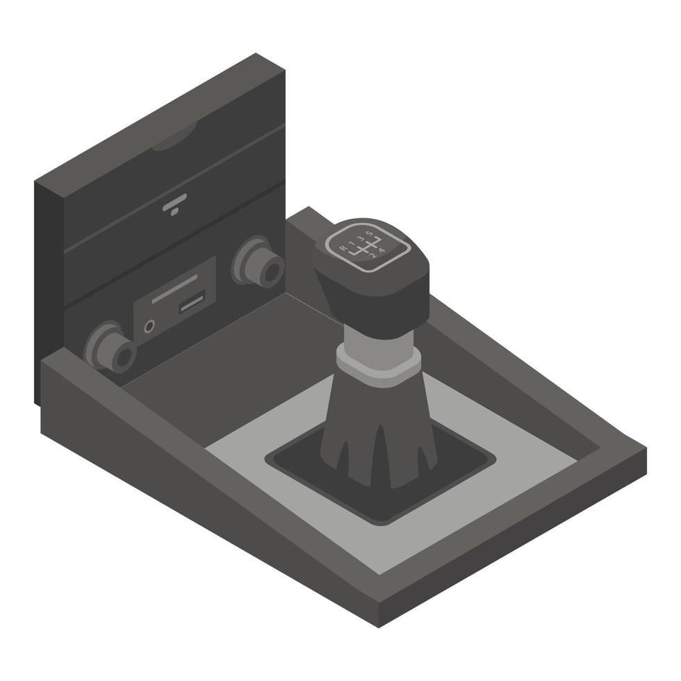 Car manual gearbox icon, isometric style vector