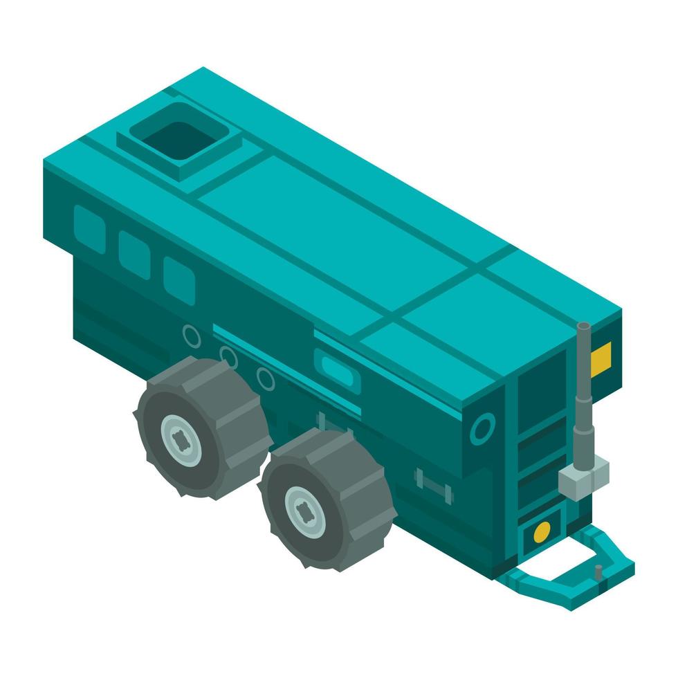 Farm trailer machinery icon, isometric style vector