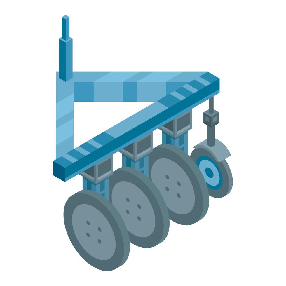 Wheels tractor machinery icon, isometric style vector