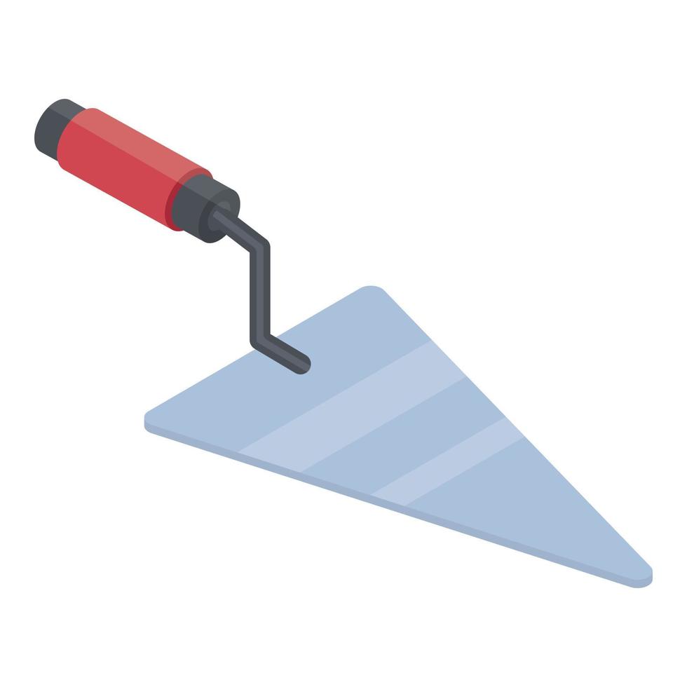 Metal trowel icon, isometric style vector