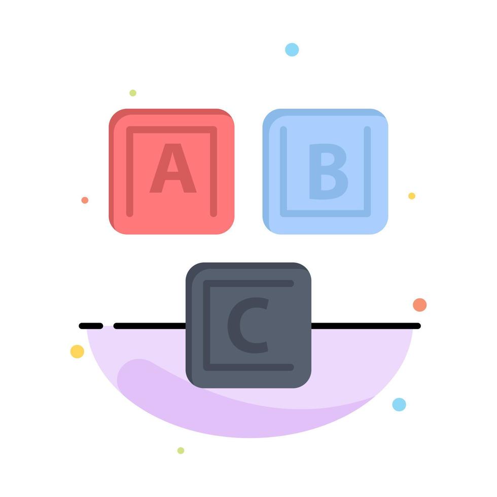 Abc Blocks Basic Alphabet Knowledge Abstract Flat Color Icon Template vector