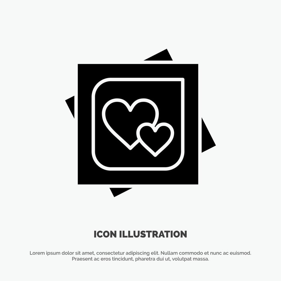 Card Heart Love Marriage Card Proposal solid Glyph Icon vector