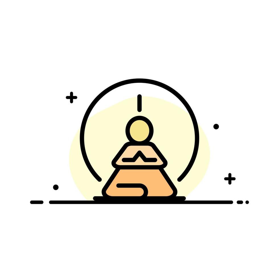 Mental Concentration Concentration Meditation Mental Mind  Business Flat Line Filled Icon Vector Banner Template