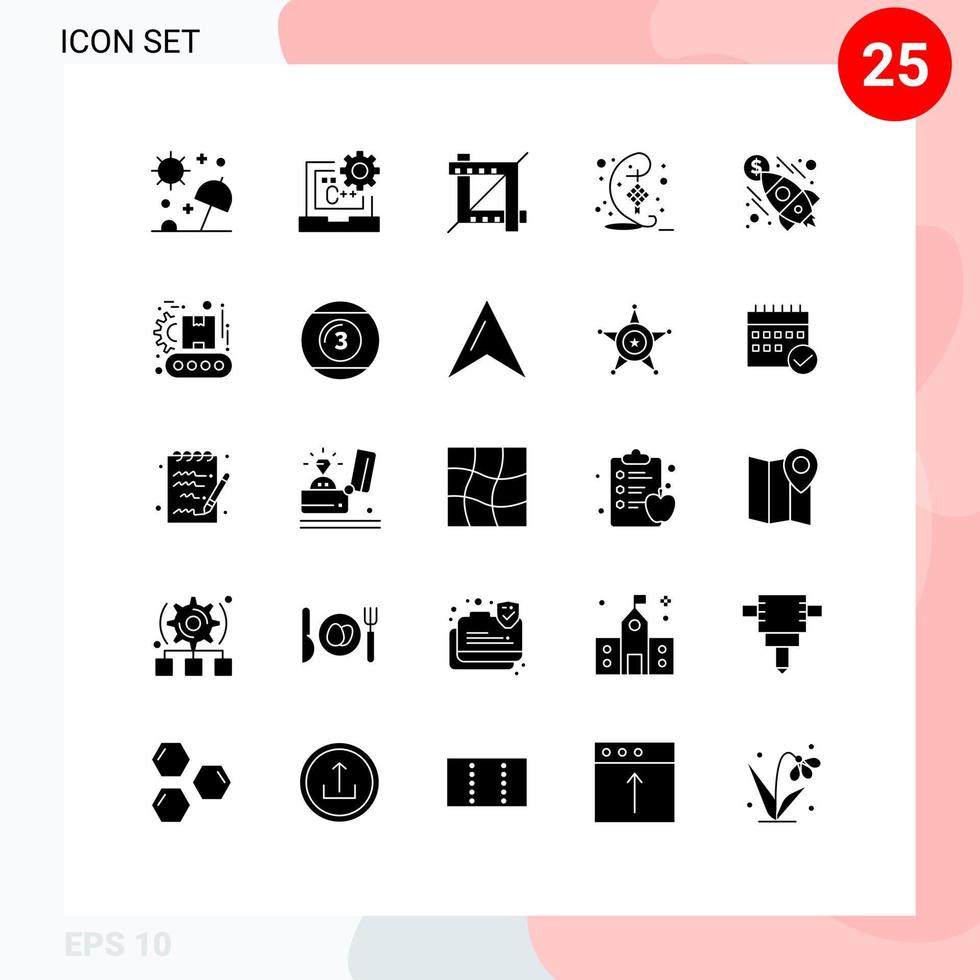 paquete de iconos de vector de stock de 25 signos de línea y símbolos para cinta de negocios desarrollar elementos de diseño de vector editable gráfico eid