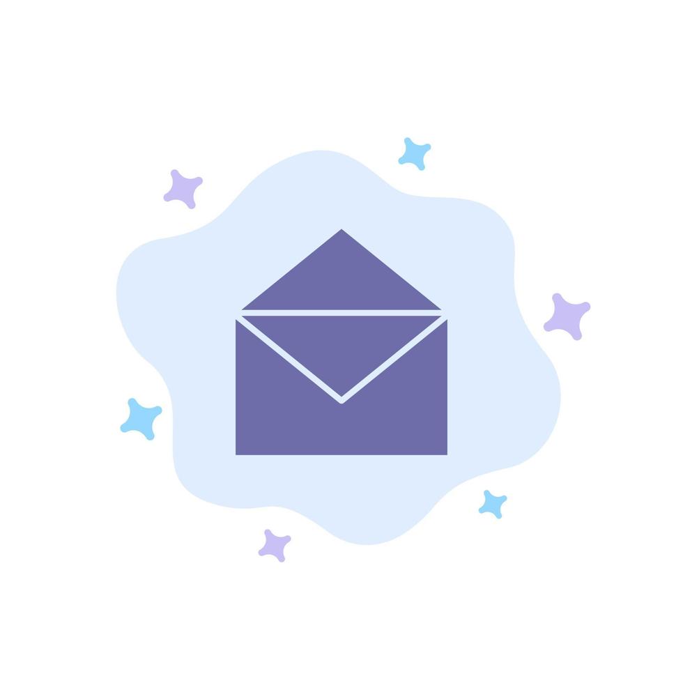 Email Mail Message Open Blue Icon on Abstract Cloud Background vector