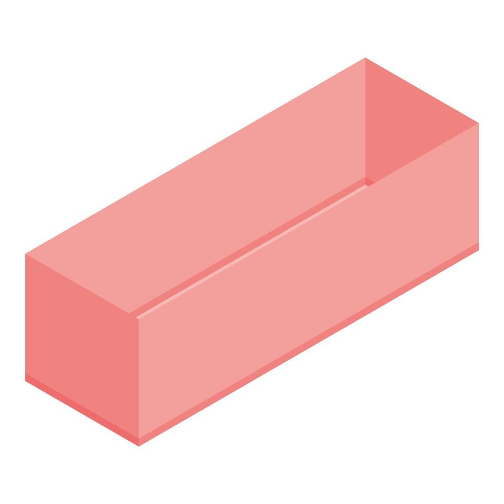 Empty macaroon box icon, isometric style vector