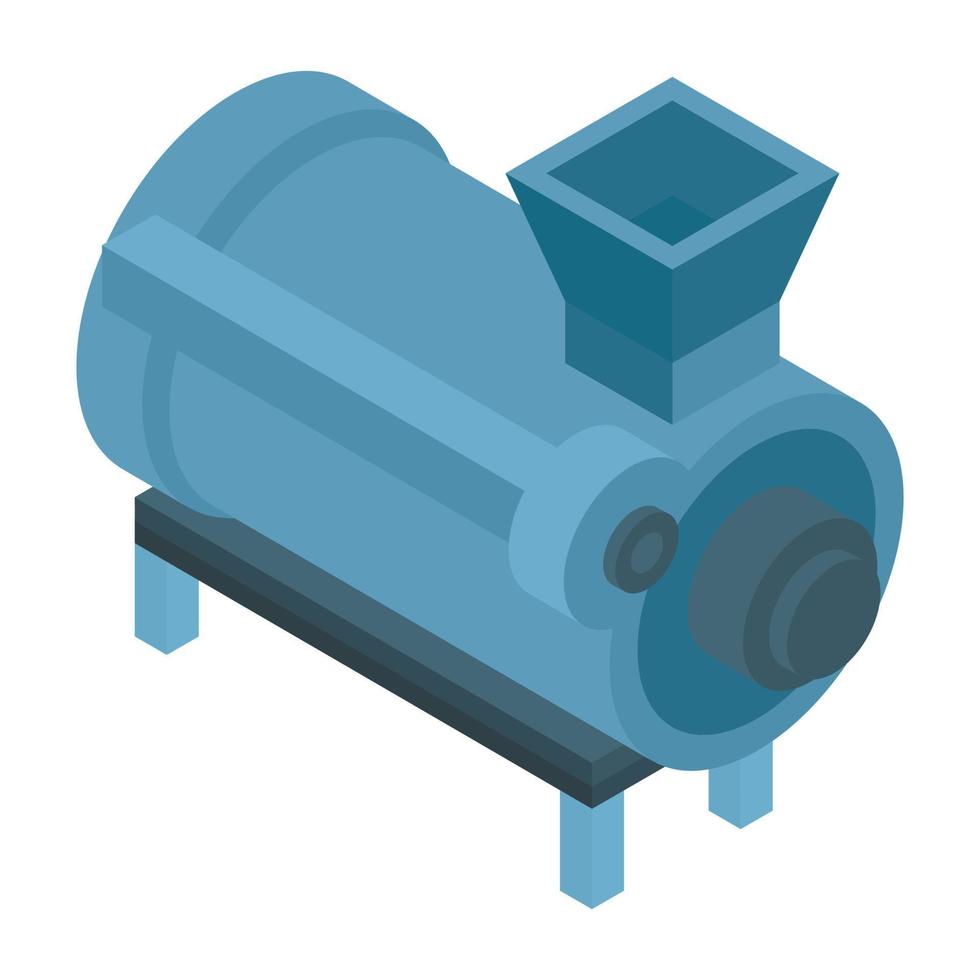 Tractor mill cistern icon, isometric style vector