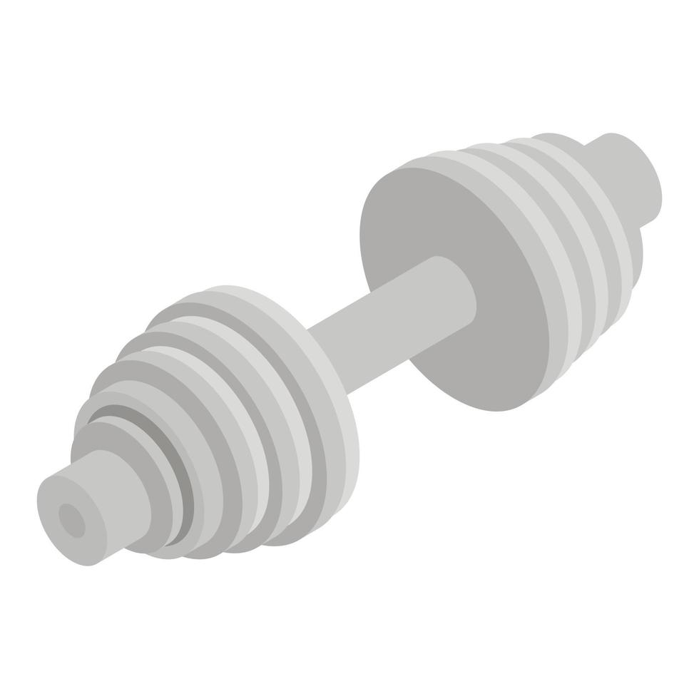 Grey dumbbell icon, isometric style vector