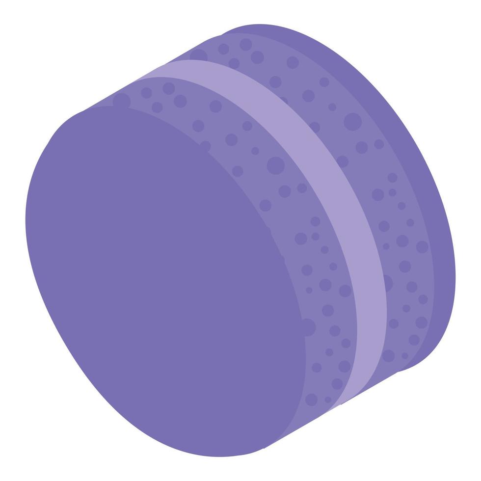 icono de macarrones de crema violeta, estilo isométrico vector