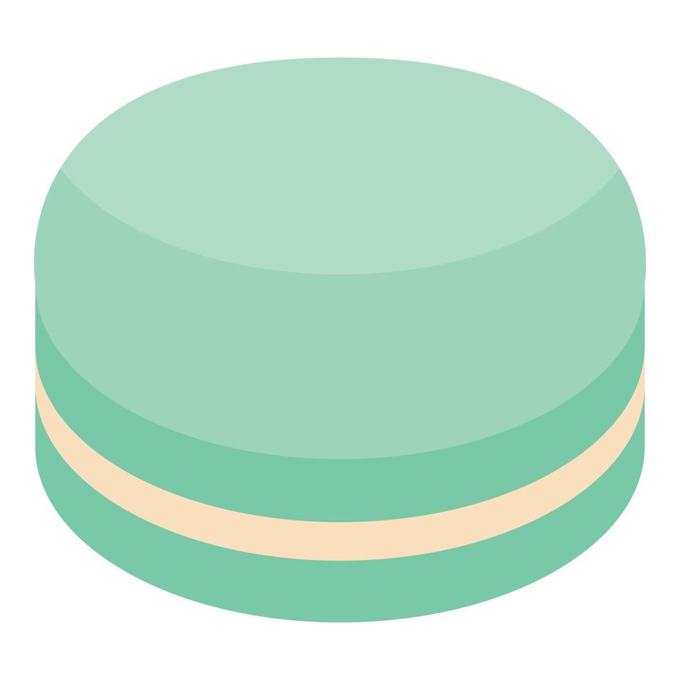 Mint macaroon icon, isometric style vector
