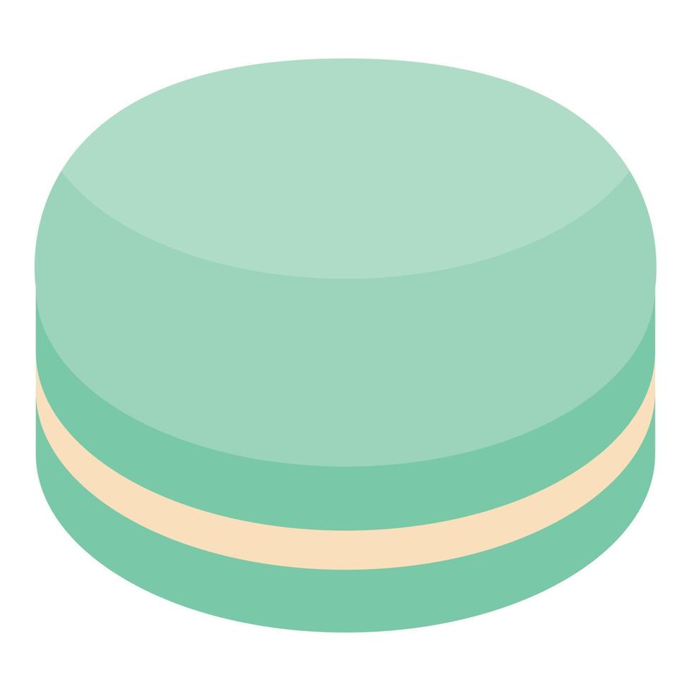 Mint macaroon icon, isometric style vector