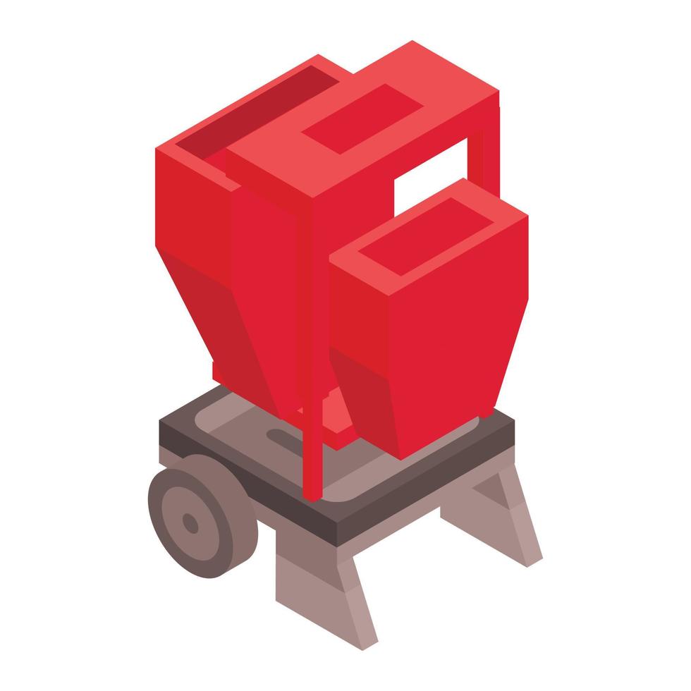 Farm red machinery icon, isometric style vector