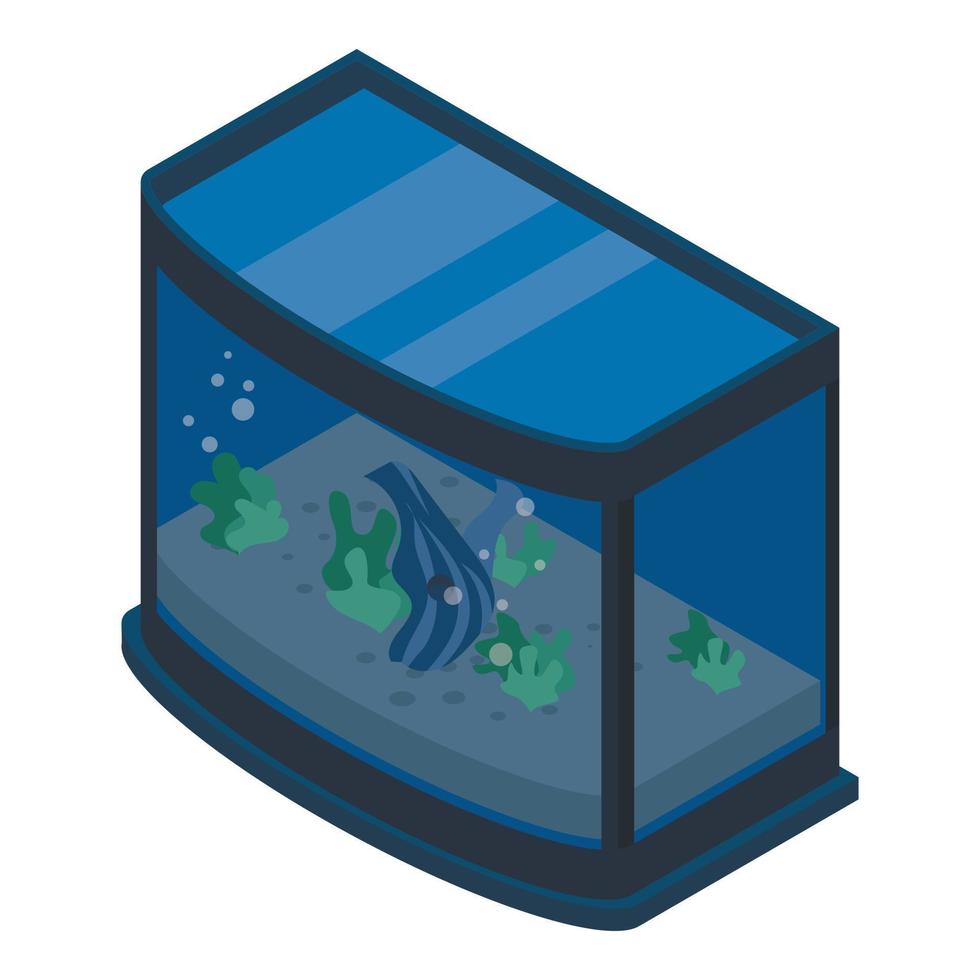 Exotic aquarium icon, isometric style vector