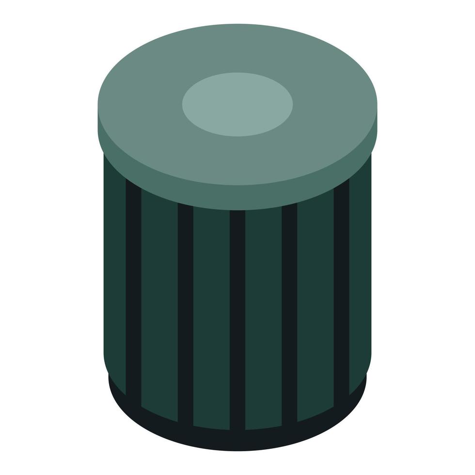 Trash bin icon, isometric style vector