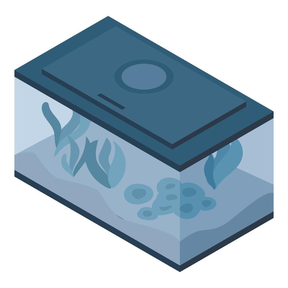 Big home aquarium icon, isometric style vector