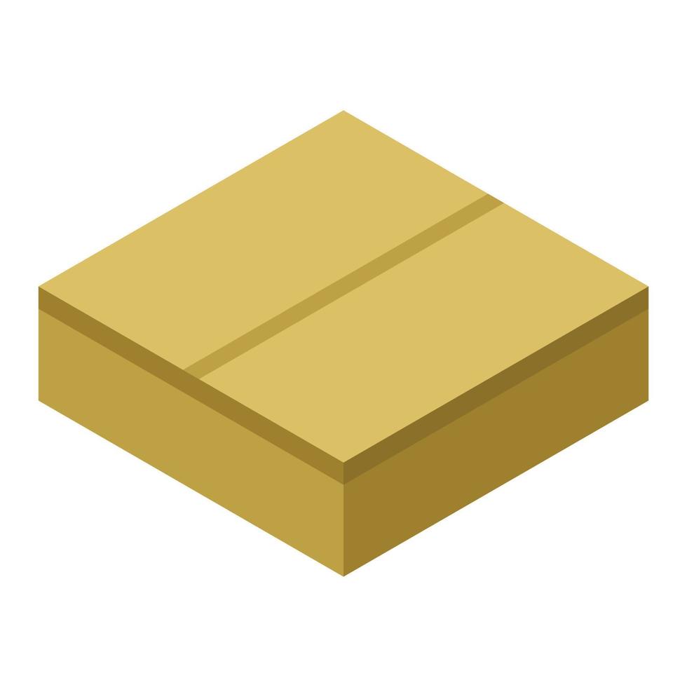 Square carton box icon, isometric style vector