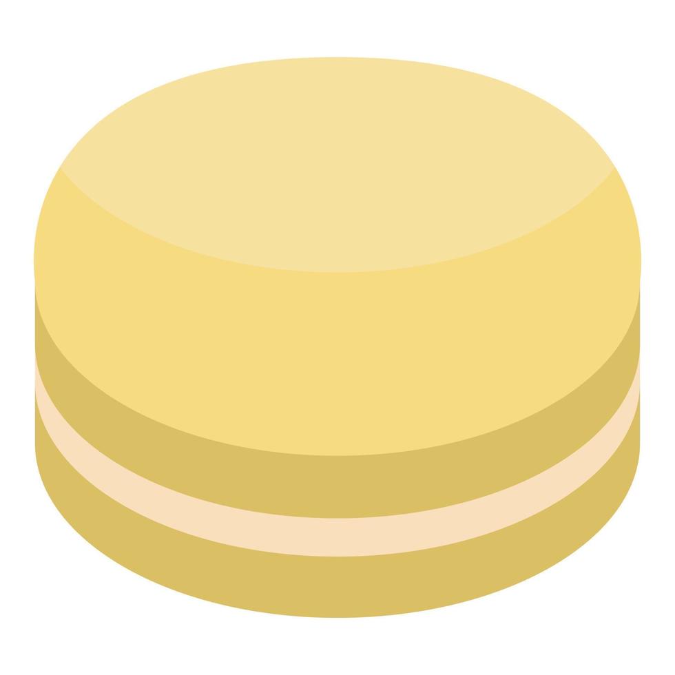 Yellow macaroon icon, isometric style vector