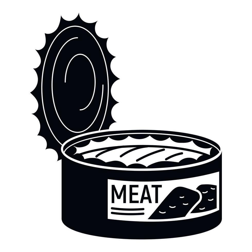 icono de lata de carne, estilo simple vector