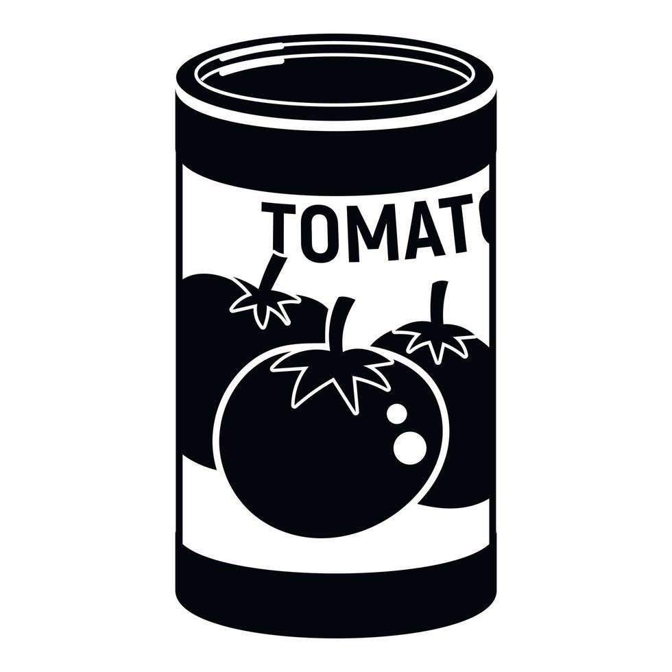 Tomato tin can icon, simple style vector