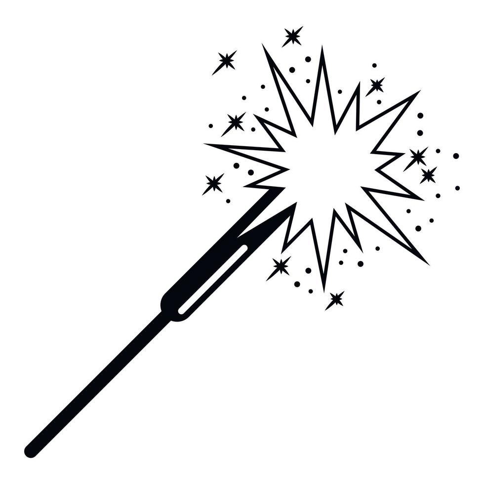 Burning sparkler icon, simple style vector