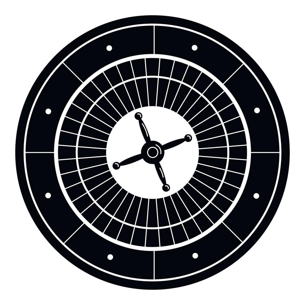 Lucky roulette icon, simple style vector