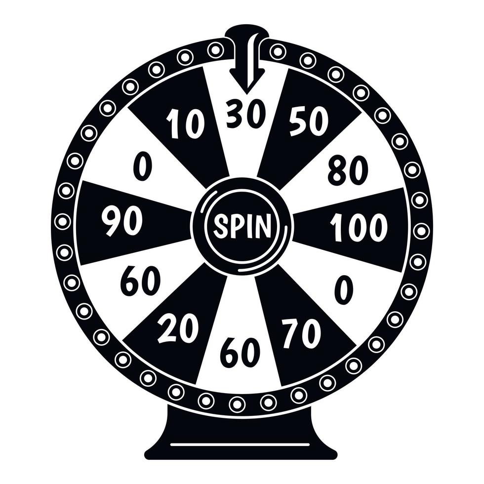 Spin fortune wheel icon, simple style vector