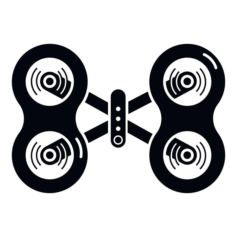 Top view fly drone icon, simple style vector