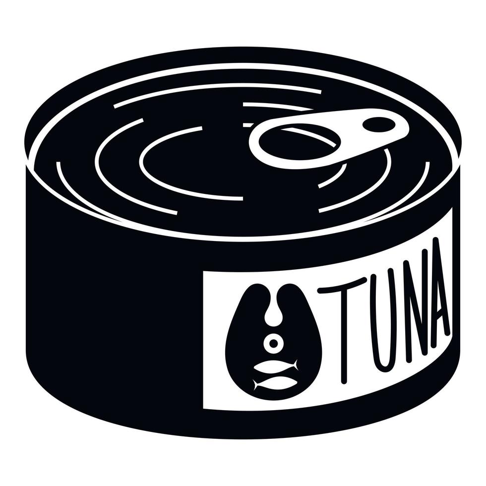 Tuna tin icon, simple style vector