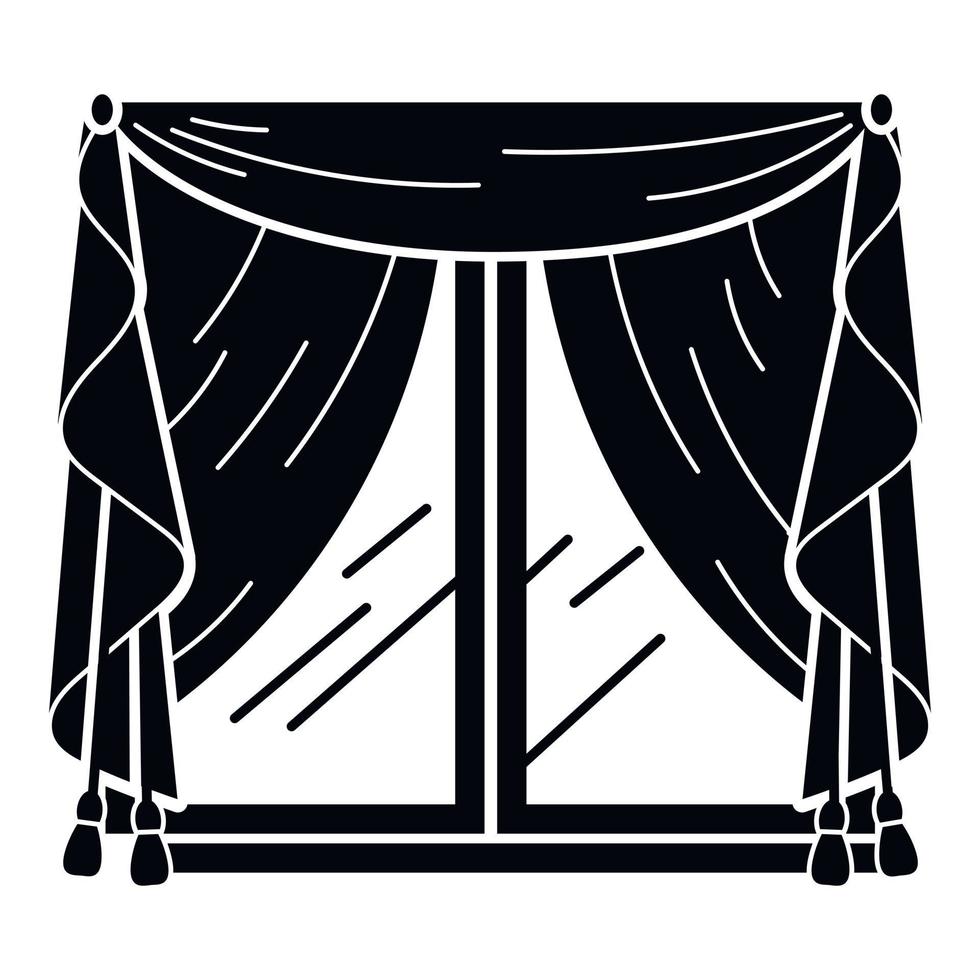 Window new curtain icon, simple style vector