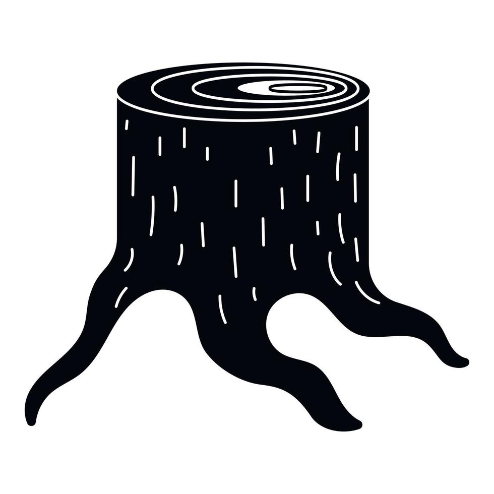 Fresh sawn stump icon, simple style vector