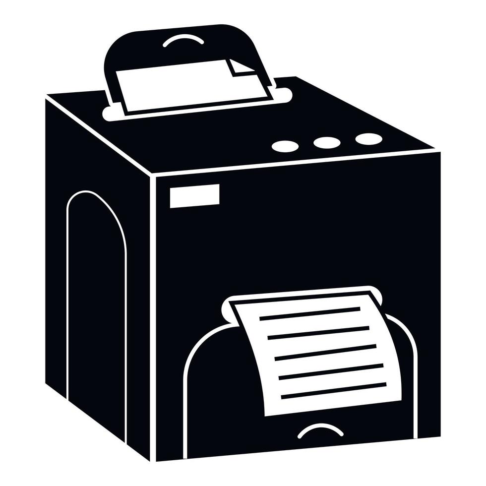 Square printer icon, simple style vector