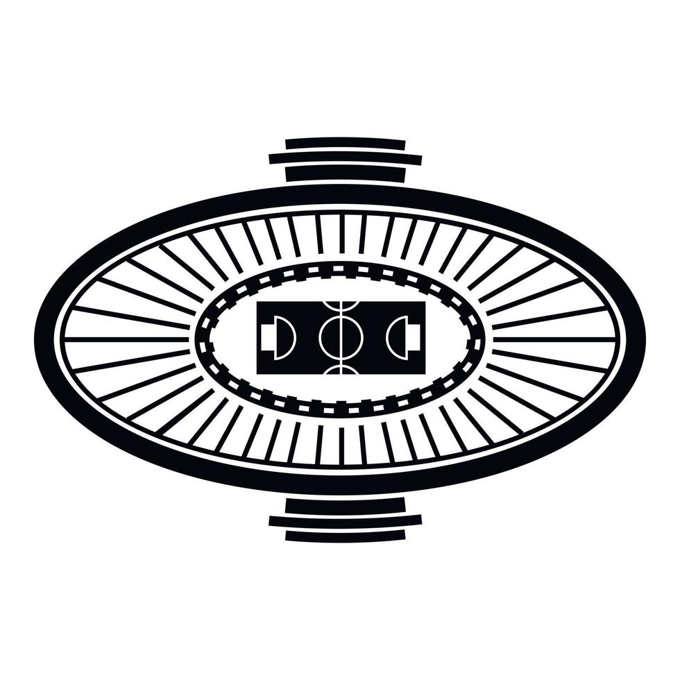 Oval stadium icon, simple style vector