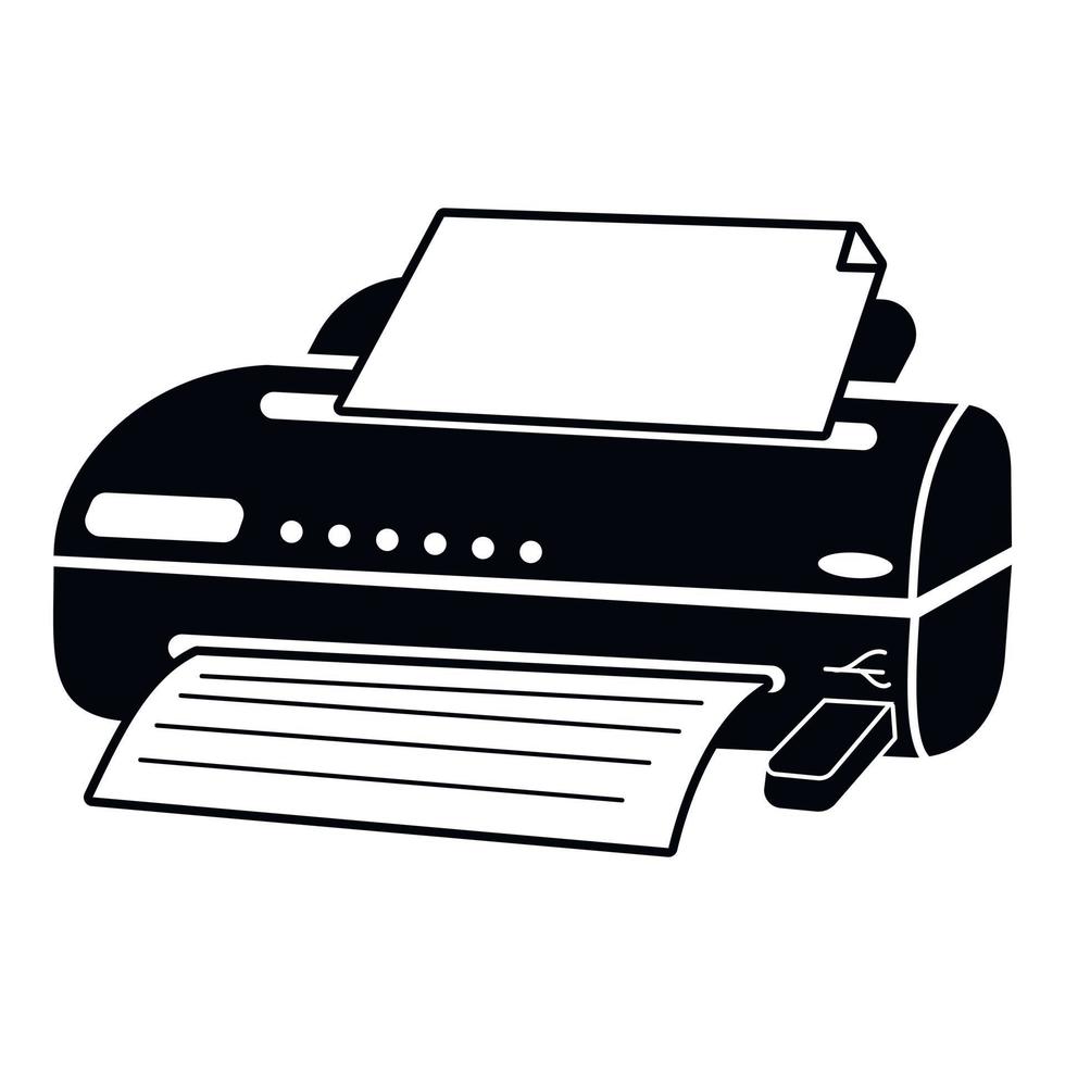 Jet printer icon, simple style vector