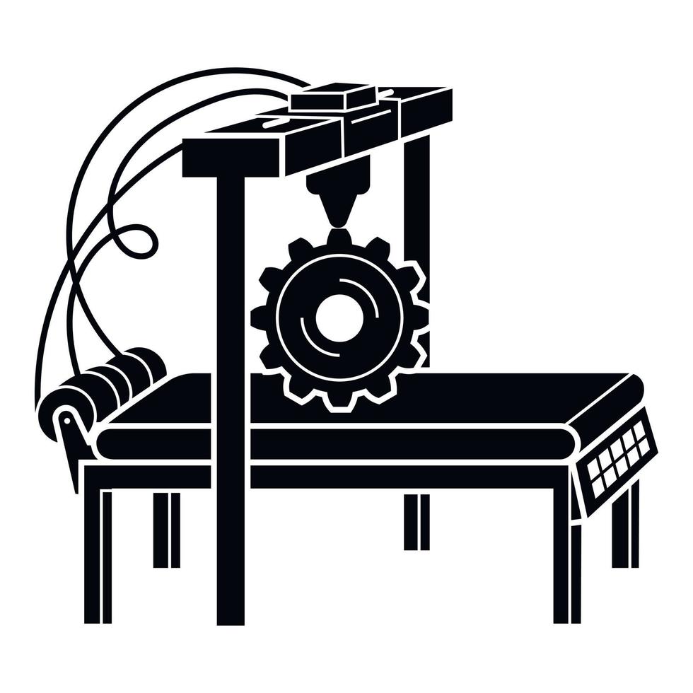 icono de impresora 3d industrial, estilo simple vector
