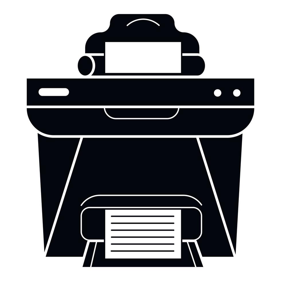 Printer front view icon, simple style vector