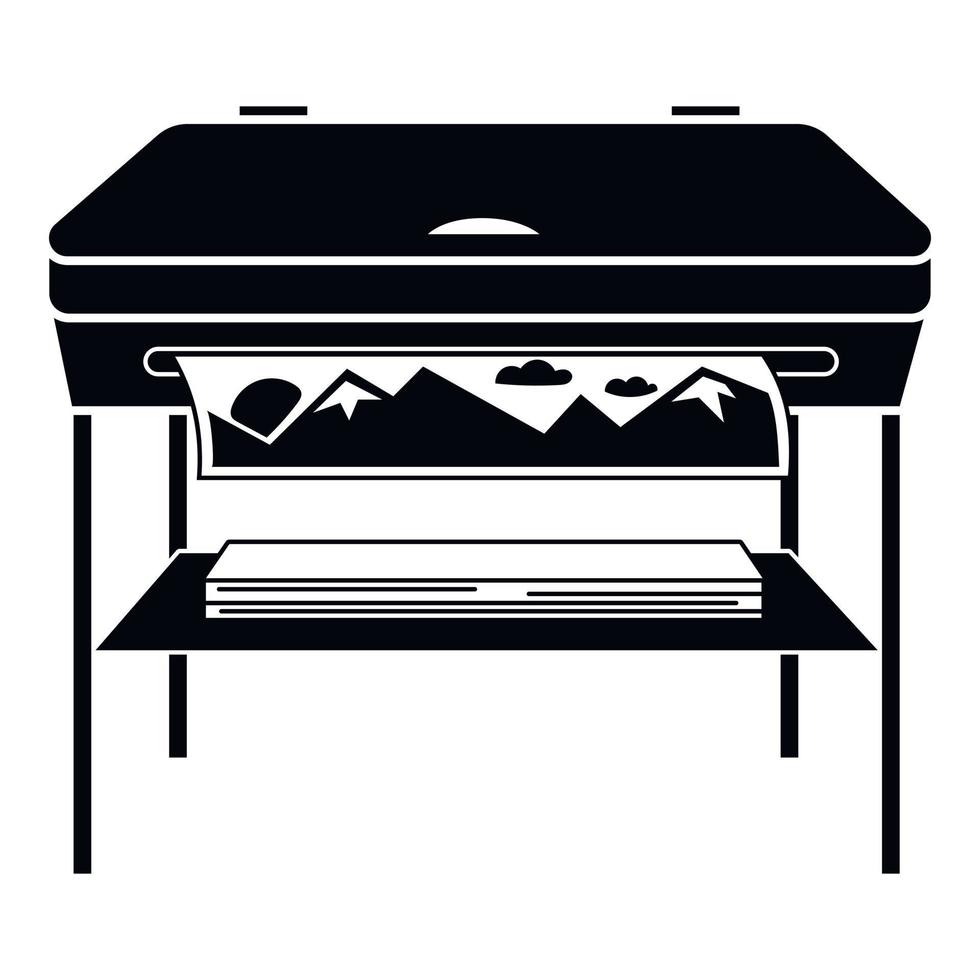 Large photo printer icon, simple style vector