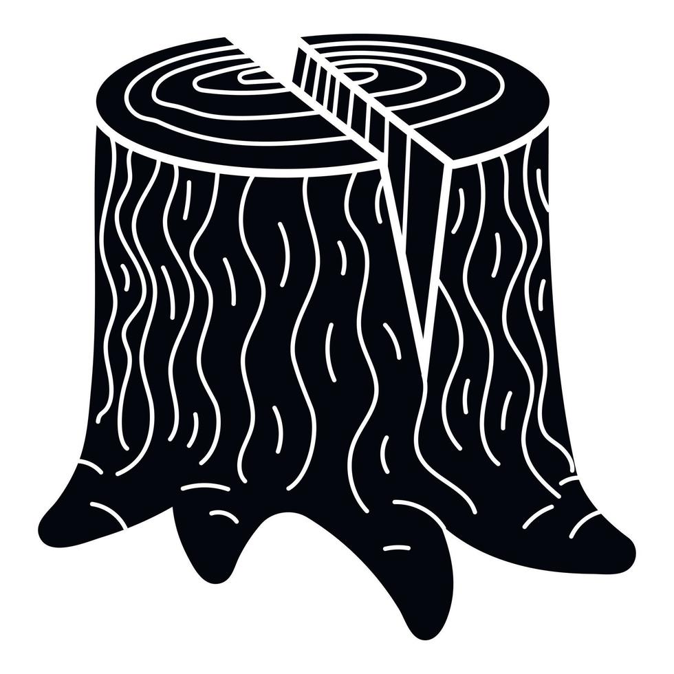 Chopped stump icon, simple style vector