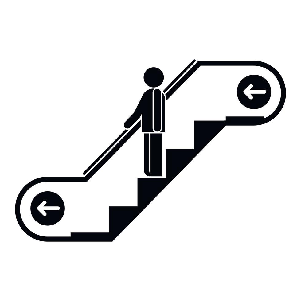 Man escalator move down icon, simple style vector