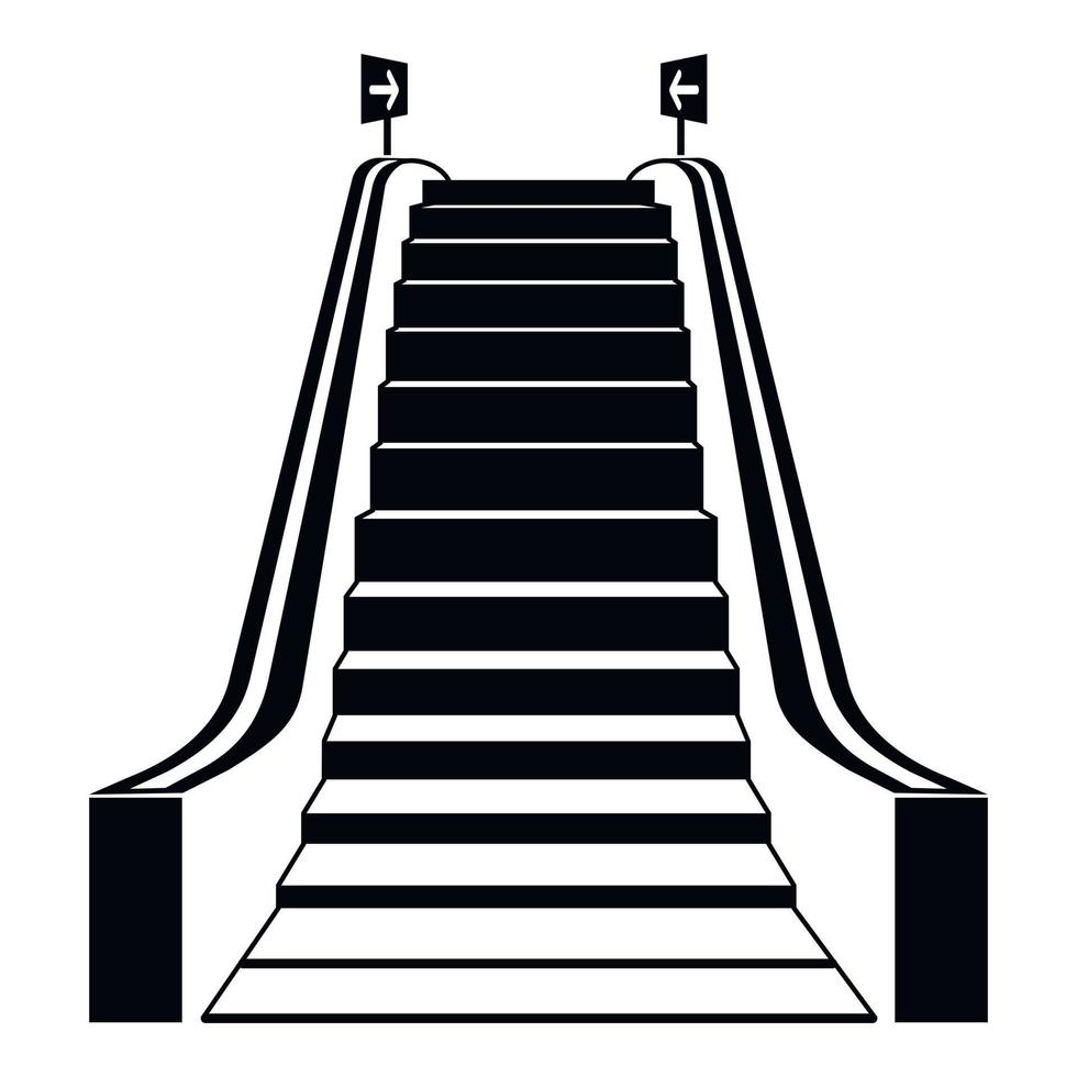 Mall escalator icon, simple style vector