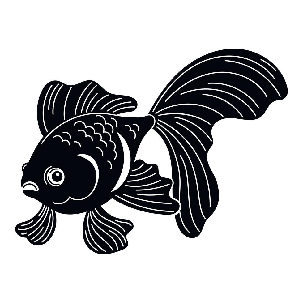Exotic goldfish icon, simple style vector