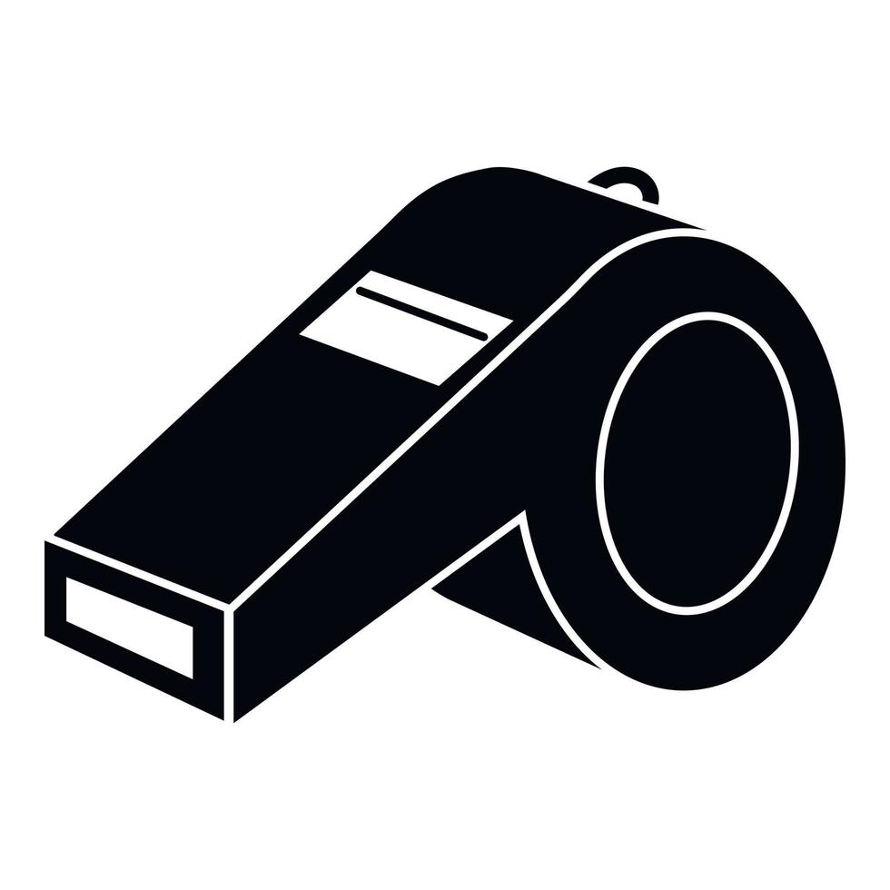 Fitness whistle icon, simple style vector