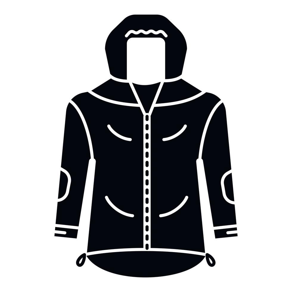 icono de chaqueta de senderismo, estilo simple vector