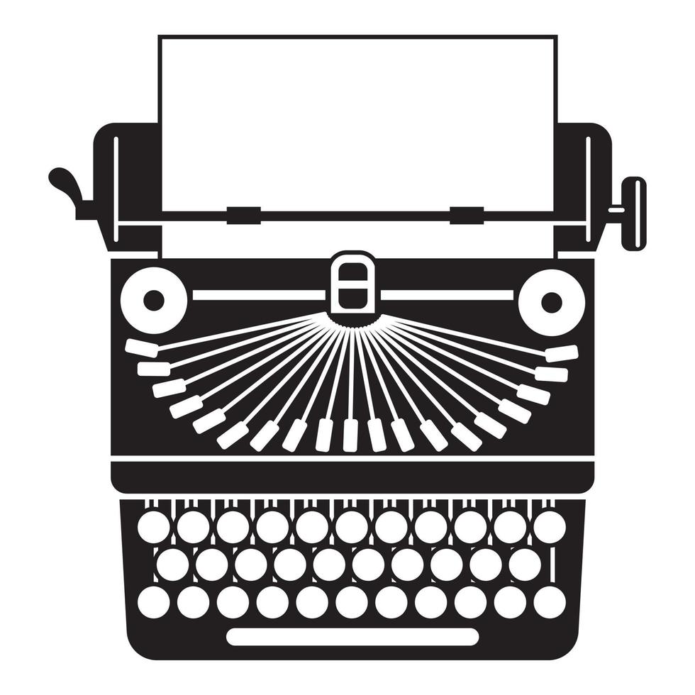 icono de máquina de escribir retro, estilo simple vector