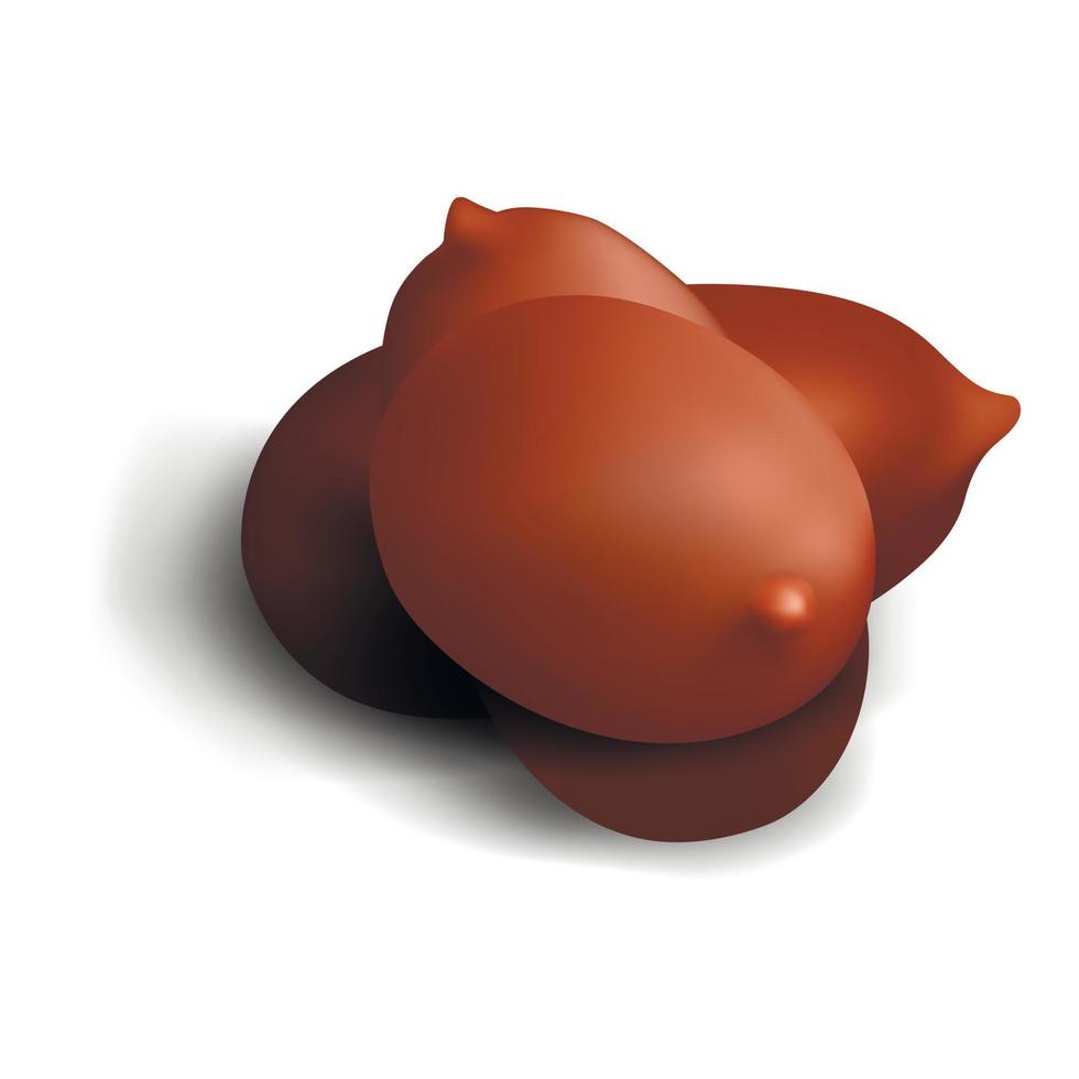 Eco peanuts icon, realistic style vector