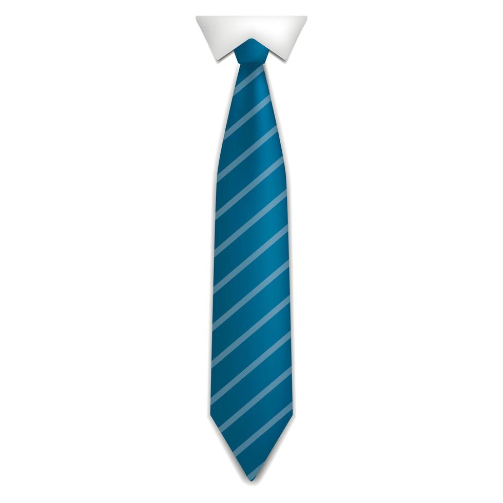 icono de corbata a rayas azules, estilo realista vector