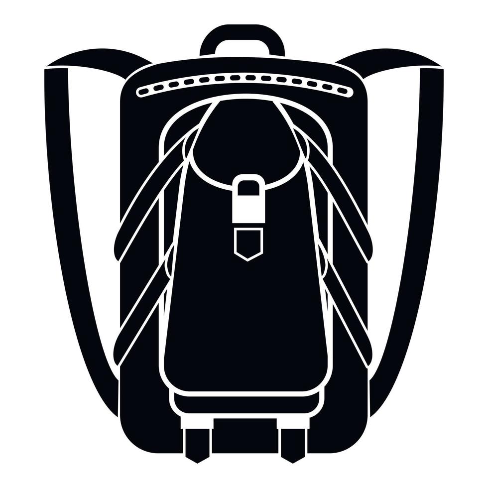 Hiking backpack icon, simple style vector