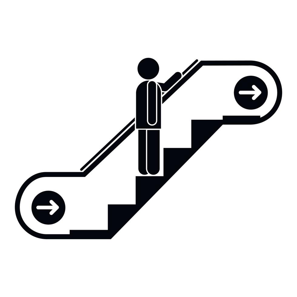 Man escalator up icon, simple style vector