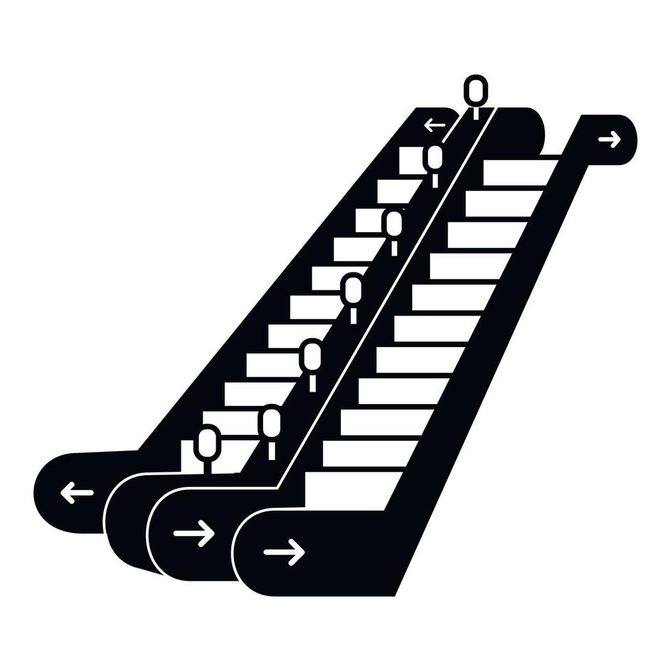 icono de escalera mecánica doble, estilo simple vector