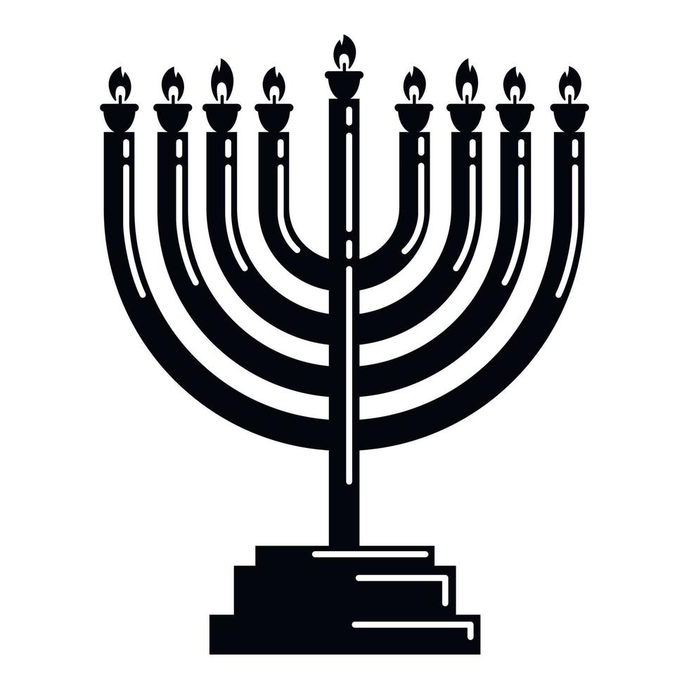 Menorah icon, simple style vector